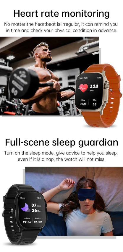 Smartwatch T900 U2 – Chamada Bluetooth, Carregamento sem fio, NFC, GPS, Jogos, 49mm