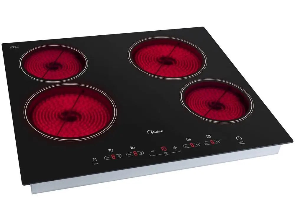 Cooktop 4 Bocas Elétrico Midea Vidro Cerâmico Touch Preto CCA40P2 - 220V