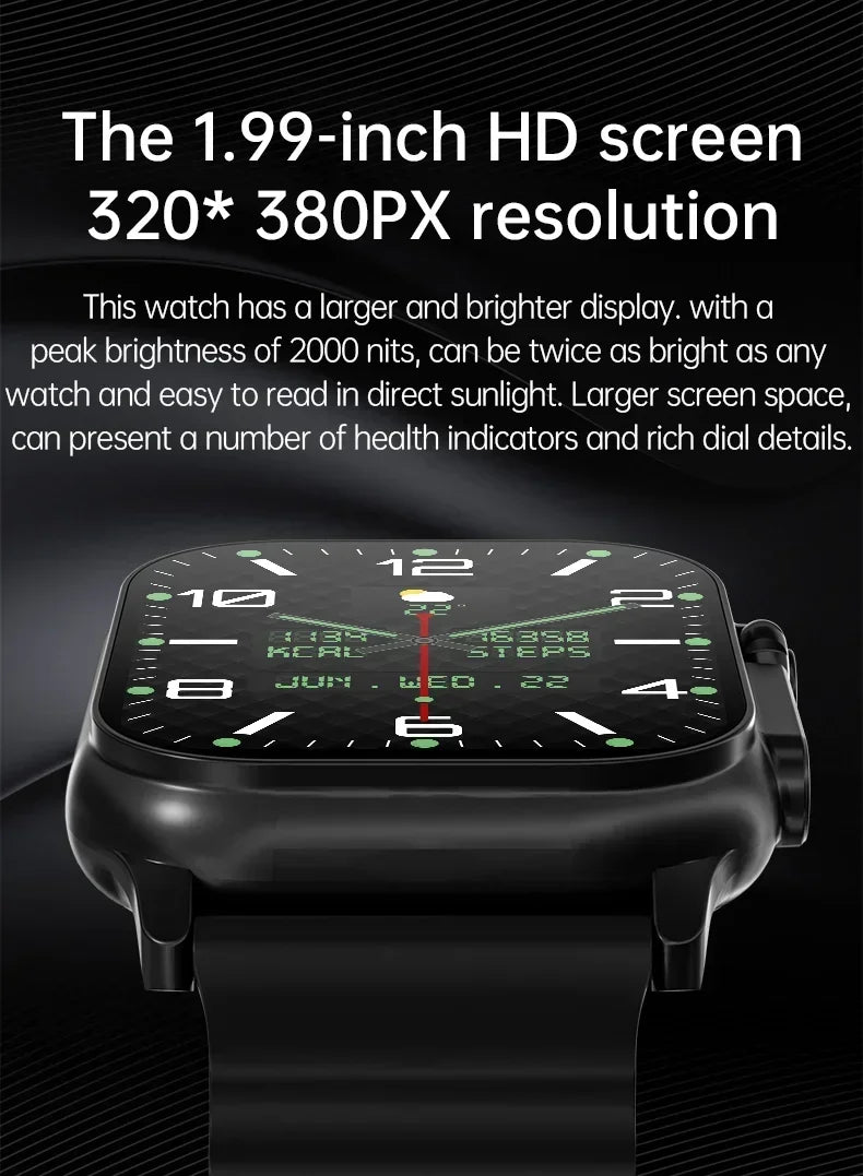 Smartwatch T900 U2 – Chamada Bluetooth, Carregamento sem fio, NFC, GPS, Jogos, 49mm