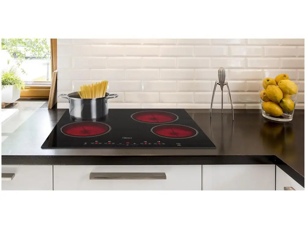 Cooktop 4 Bocas Elétrico Midea Vidro Cerâmico Touch Preto CCA40P2 - 220V