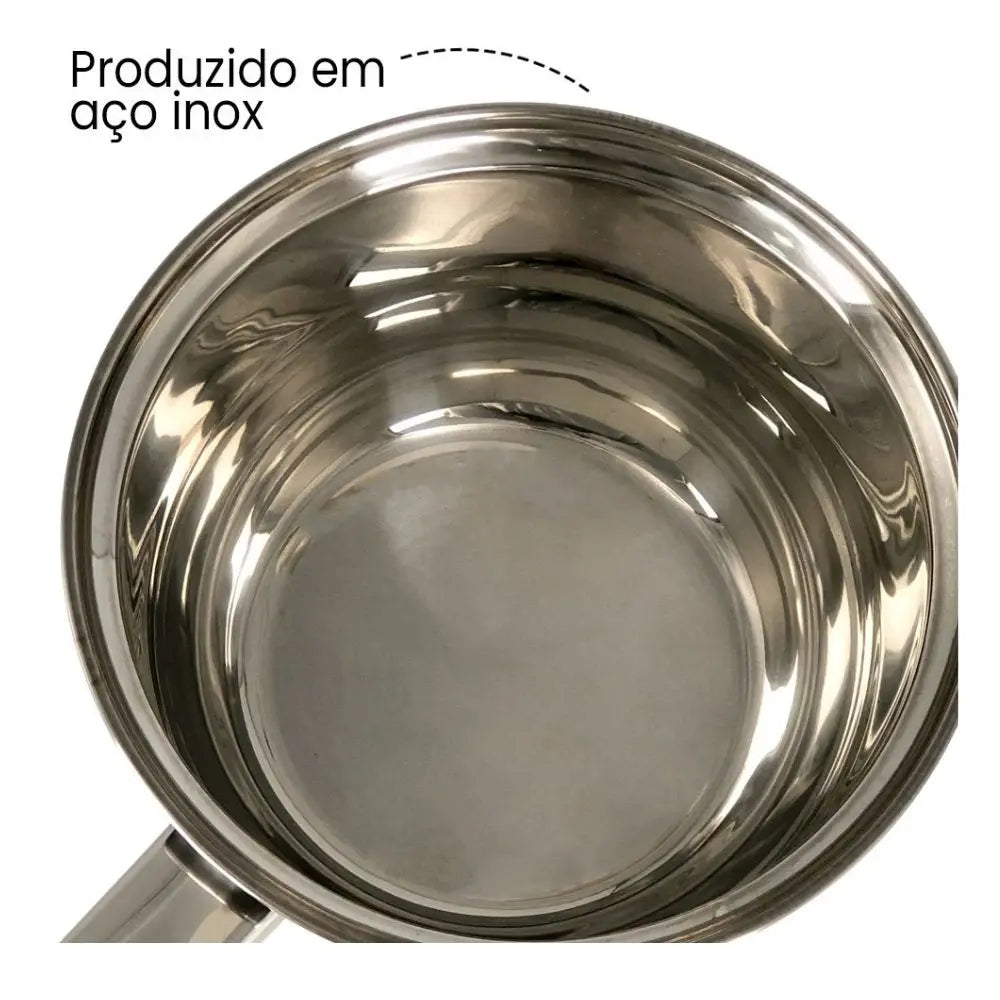 Conjunto de Panelas em Aço Inox com Tampa de Vidro – 5 Peças Gourmet